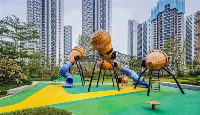 公園黃花梨木質(zhì)滑梯定制二