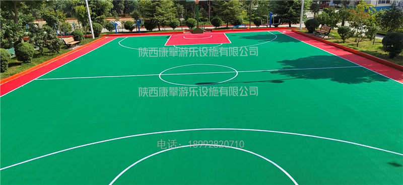 渭南市西禹高速公路富平收費(fèi)站籃球場懸浮地板案例