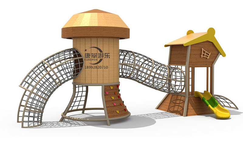 農(nóng)家樂黃花梨木質(zhì)滑梯定制