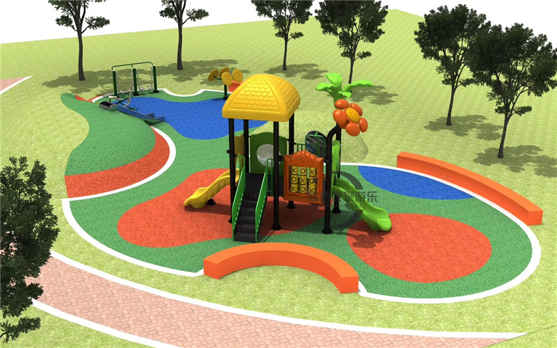 戶(hù)外健身器材和兒童滑梯規(guī)劃效果圖