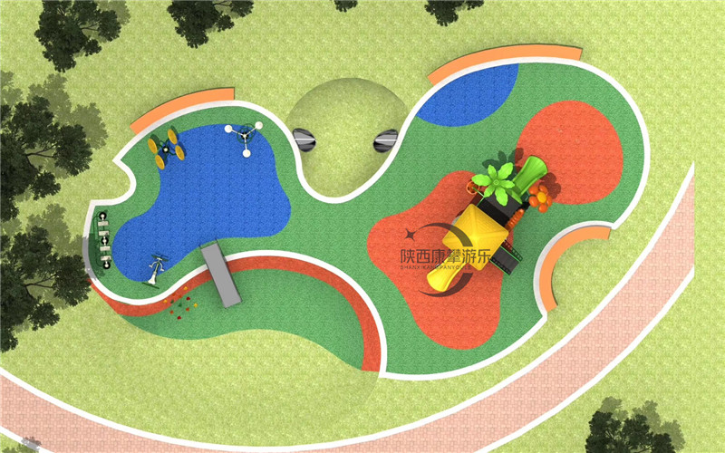 戶(hù)外健身器材和兒童滑梯規(guī)劃效果圖
