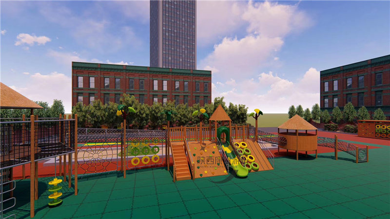 幼兒園戶外木質(zhì)兒童游樂(lè)設(shè)施效果圖