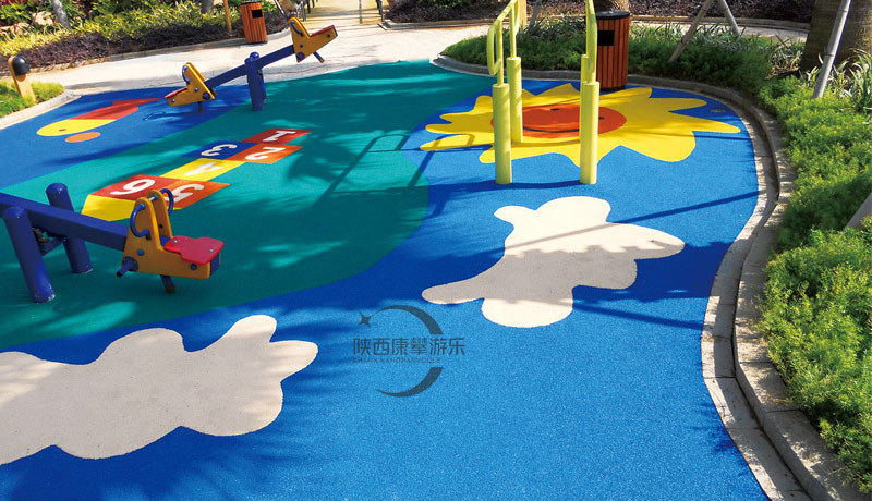 游樂場EEPDM橡膠地面彩色顆粒