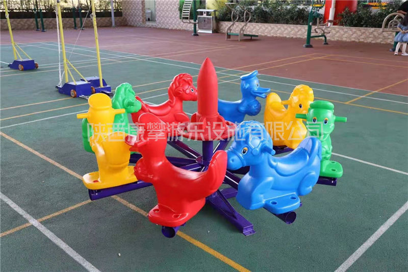 戶外幼兒園動物木馬兒童轉(zhuǎn)