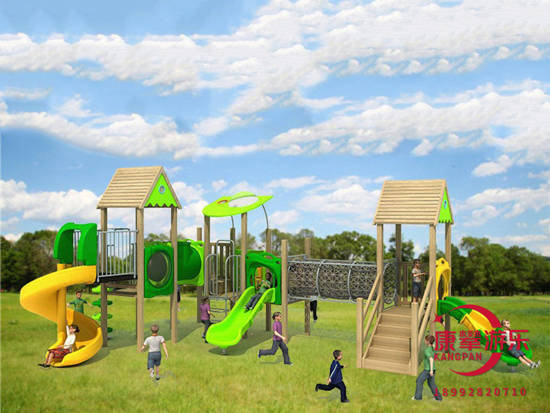 陜西西安網(wǎng)繩鉆洞組合滑梯戶外幼兒園攀爬滑梯定制廠家